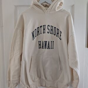 North Shore Hawaii graphic oversized unbleached hoodie